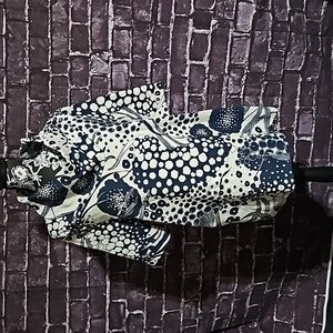 Bryn Walker Fiori D Acqua Lotus Print Oversized Poncho Cowl Neck Tunic